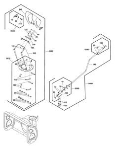 Chute Rotation Group Diagram and Parts List for 1697184-00-1027LD 2019 Briggs and Stratton Snow Blower